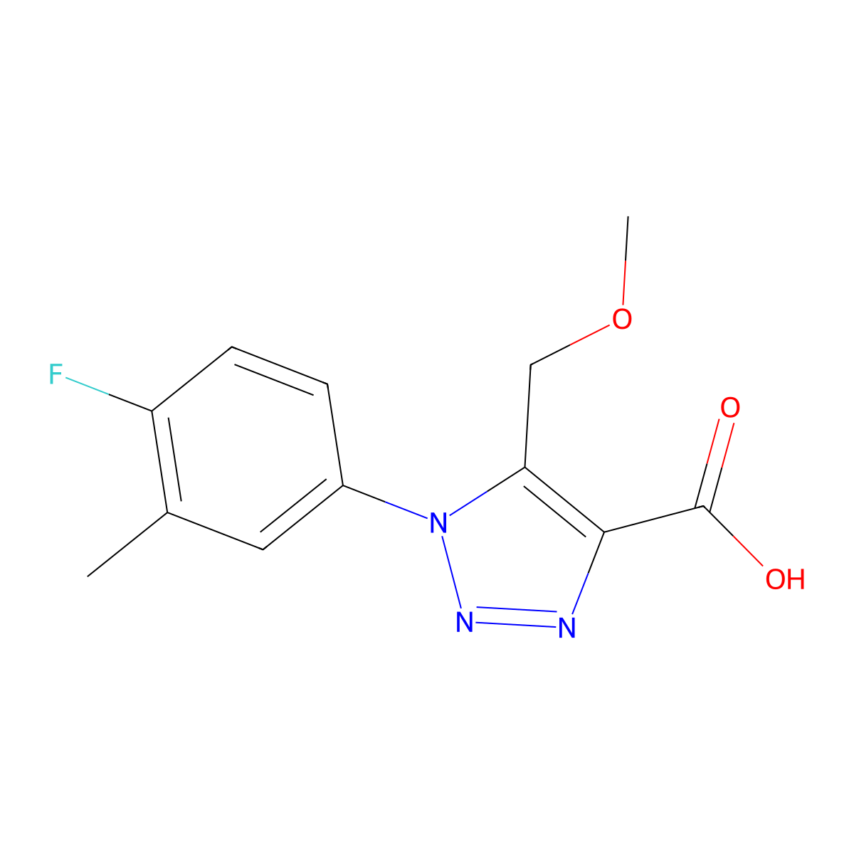 1-(4-fluoro-3-methylphenyl)-5-(methoxymethyl)-1H-1,2,3-triazole-4-carboxylic acid molecular structure, CAS 1239748-83-4