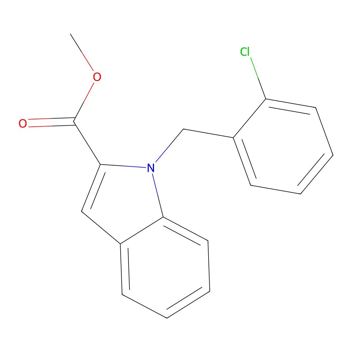 Methyl 1-(2-chlorobenzyl)-1H-indole-2-carboxylate molecular structure, CAS 1239749-83-7