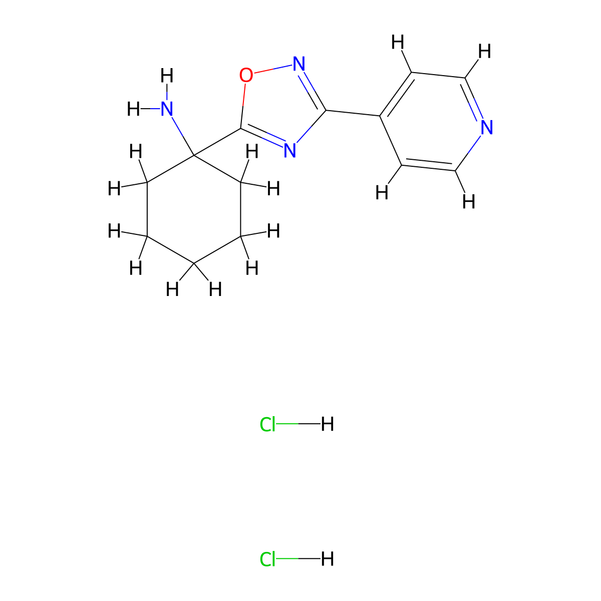 [1-(3-Pyridin-4-yl-1,2,4-oxadiazol-5-yl)cyclohexyl]amine dihydrochloride molecular structure, CAS 1239751-07-5