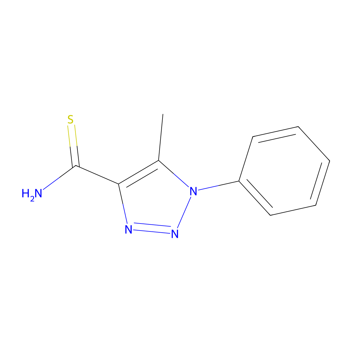 5-methyl-1-phenyl-1H-1,2,3-triazole-4-carbothioamide molecular structure, CAS 1239751-43-9