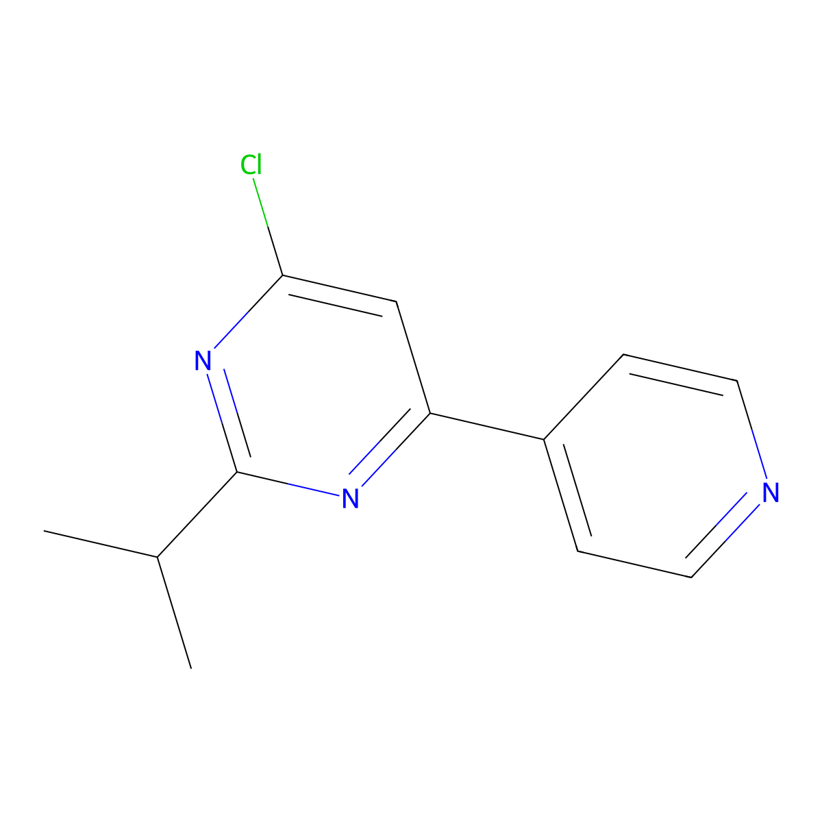 4-Chloro-2-(iso-propyl)-6-(pyridin-4-yl)-pyrimidine molecular structure, CAS 1239753-43-5