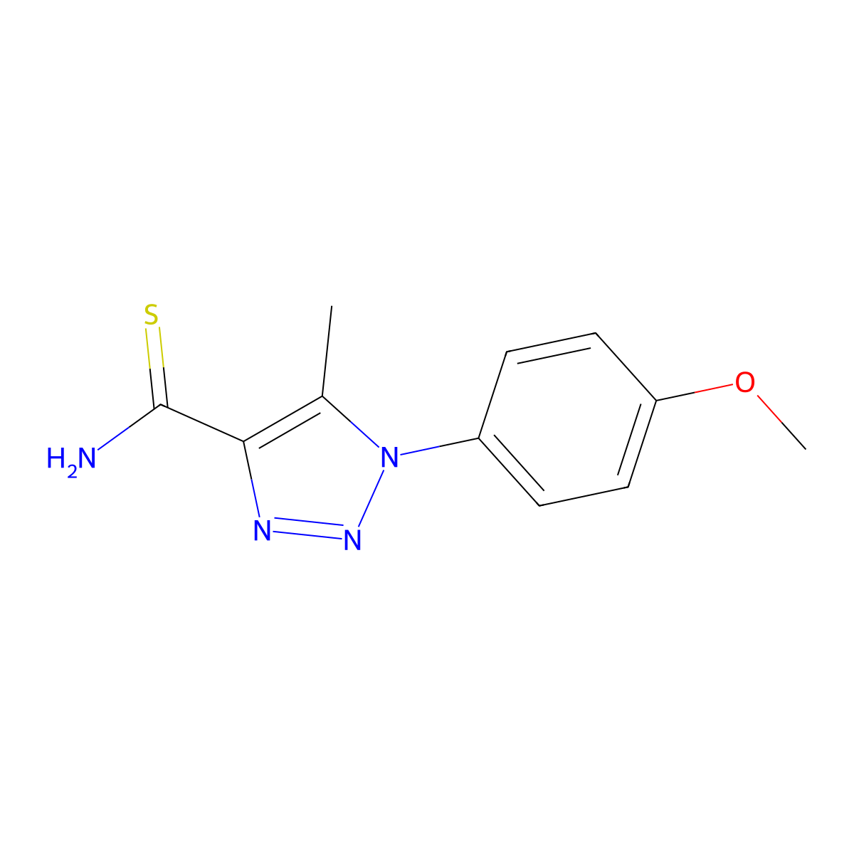1-(4-methoxyphenyl)-5-methyl-1H-1,2,3-triazole-4-carbothioamide molecular structure, CAS 1239753-95-7