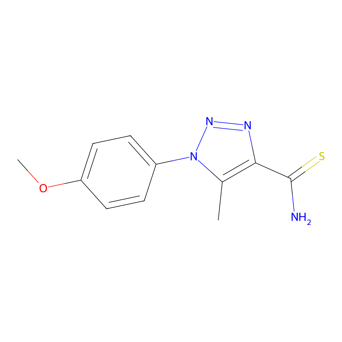 1-(4-methoxyphenyl)-5-methyl-1H-1,2,3-triazole-4-carbothioamide molecular structure, CAS 1239753-95-7