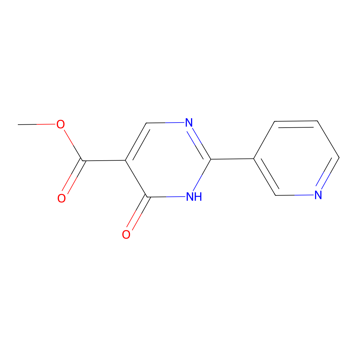 Methyl 6-oxo-2-(pyridin-3-yl)-1,6-dihydropyrimidine-5-carboxylate molecular structure, CAS 1239756-97-8