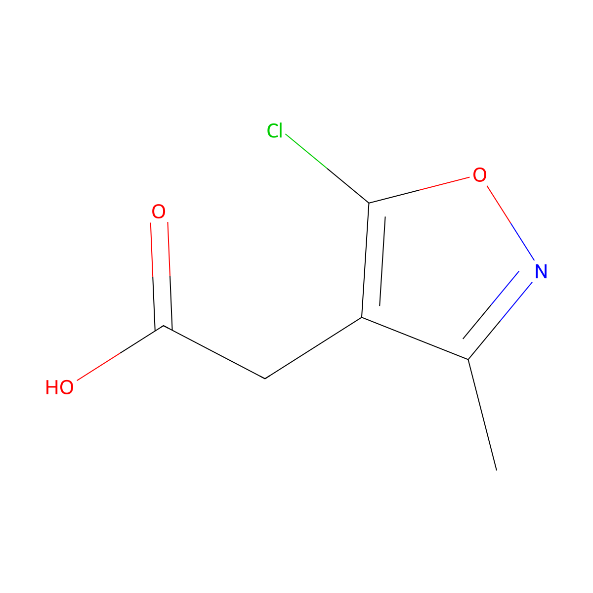 2-(5-Chloro-3-methyl-1,2-oxazol-4-yl)acetic acid molecular structure, CAS 1239758-91-8
