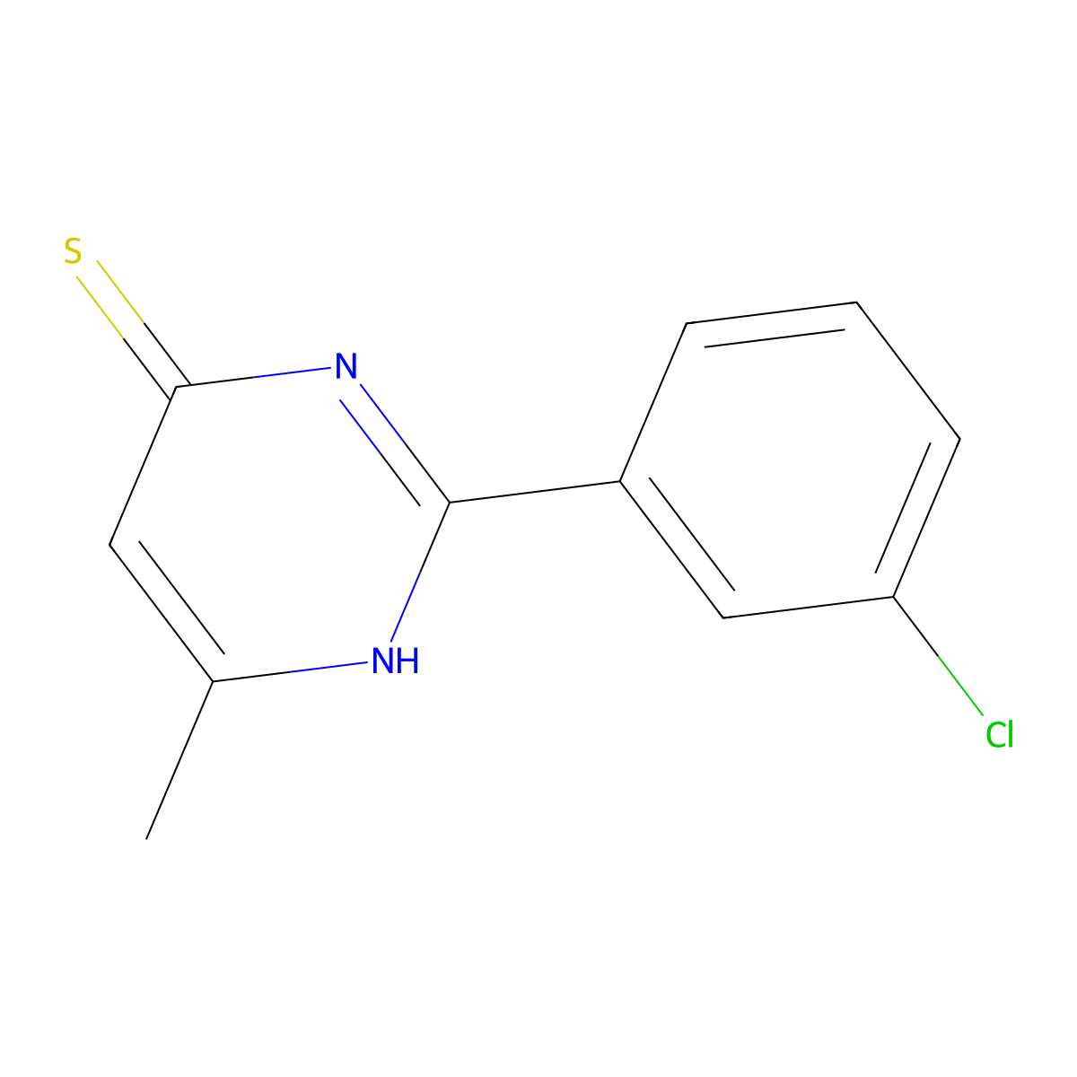 2-(3-chlorophenyl)-6-methylpyrimidine-4(3H)-thione molecular structure, CAS 1239759-77-3