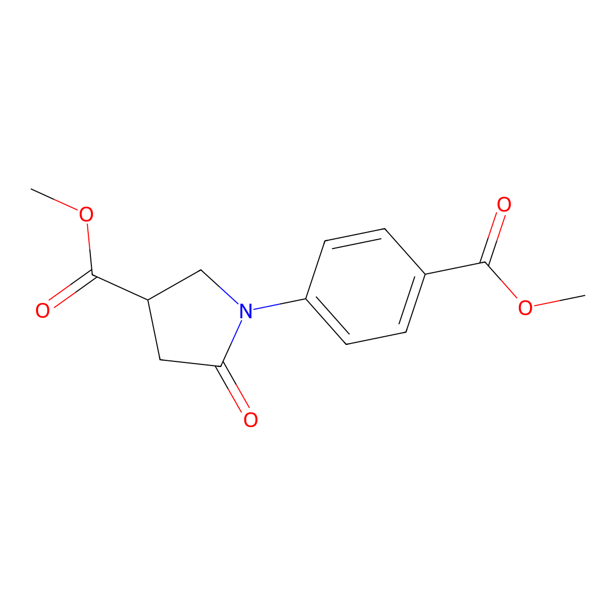 Methyl 1-[4-(methoxycarbonyl)phenyl]-5-oxopyrrolidine-3-carboxylate molecular structure, CAS 1239761-55-7