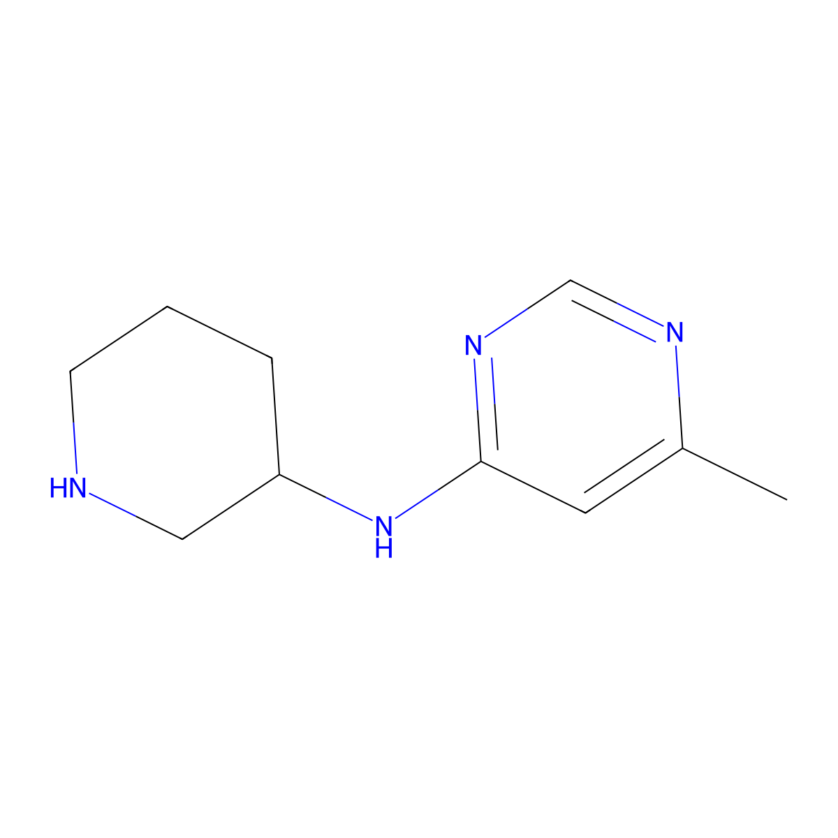 6-methyl-N-(piperidin-3-yl)pyrimidin-4-amine molecular structure, CAS 1239761-71-7