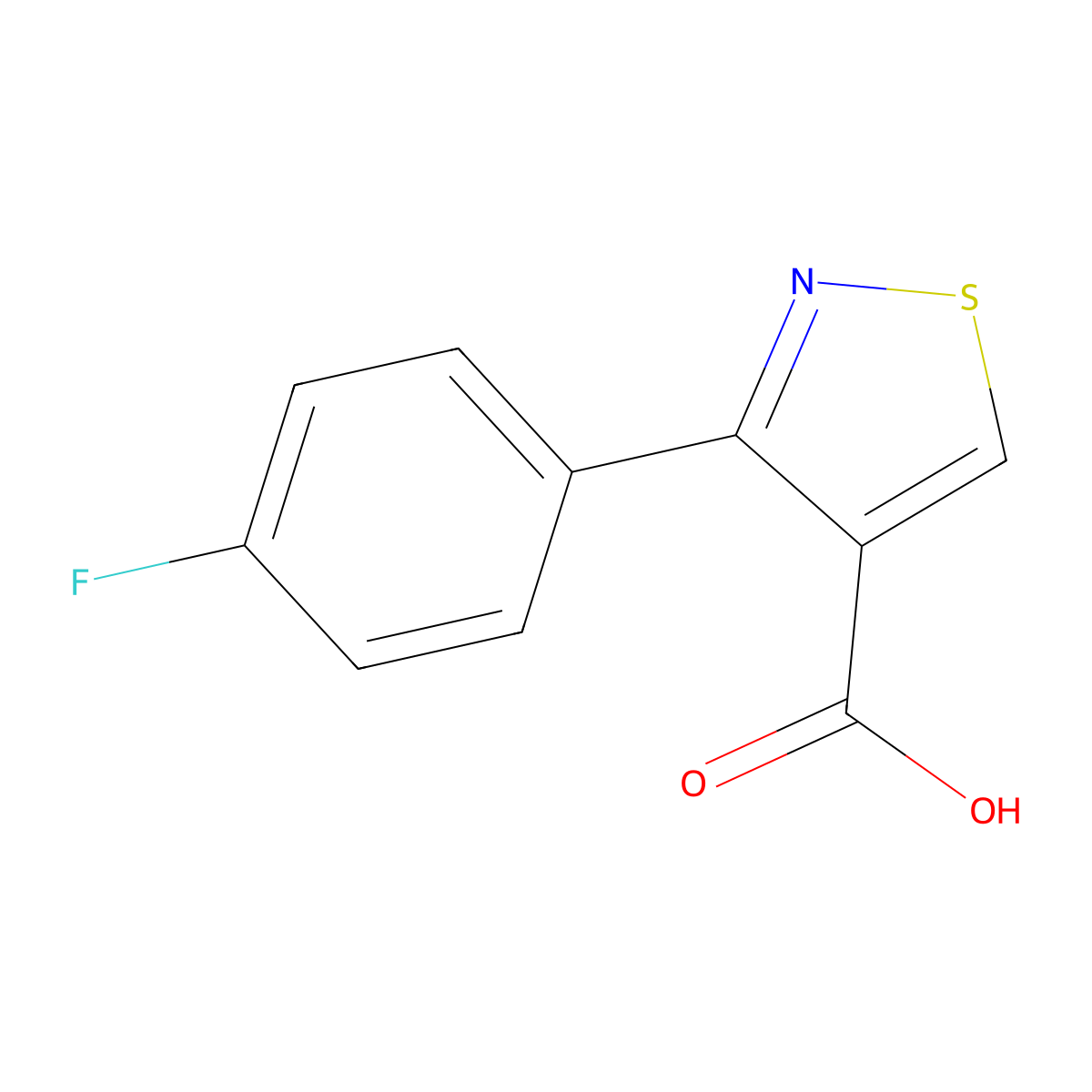 3-(4-Fluorophenyl)isothiazole-4-carboxylic acid molecular structure, CAS 1239761-97-7