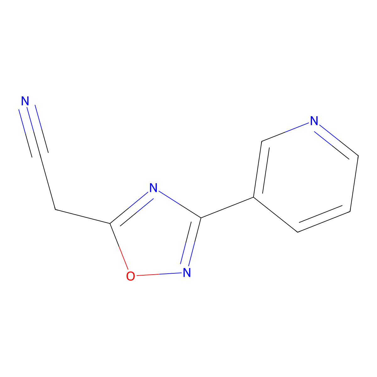 (3-Pyridin-3-yl-[1,2,4]oxadiazol-5-yl)-acetonitrile molecular structure, CAS 1239764-27-2