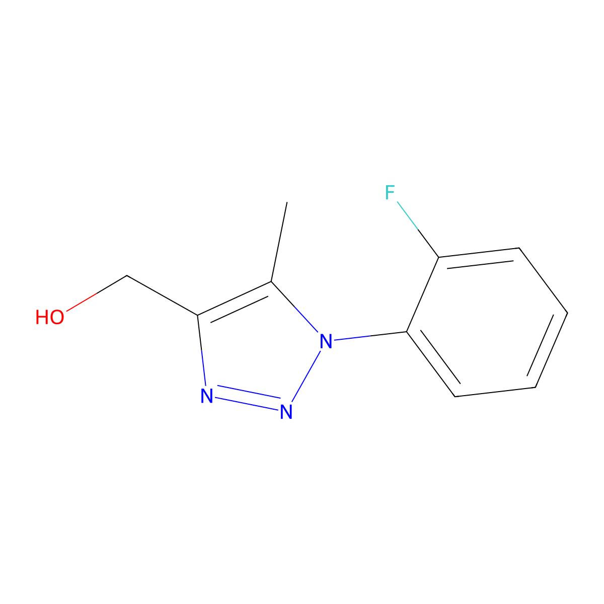 [1-(2-fluorophenyl)-5-methyl-1H-1,2,3-triazol-4-yl]methanol molecular structure, CAS 1239765-45-7