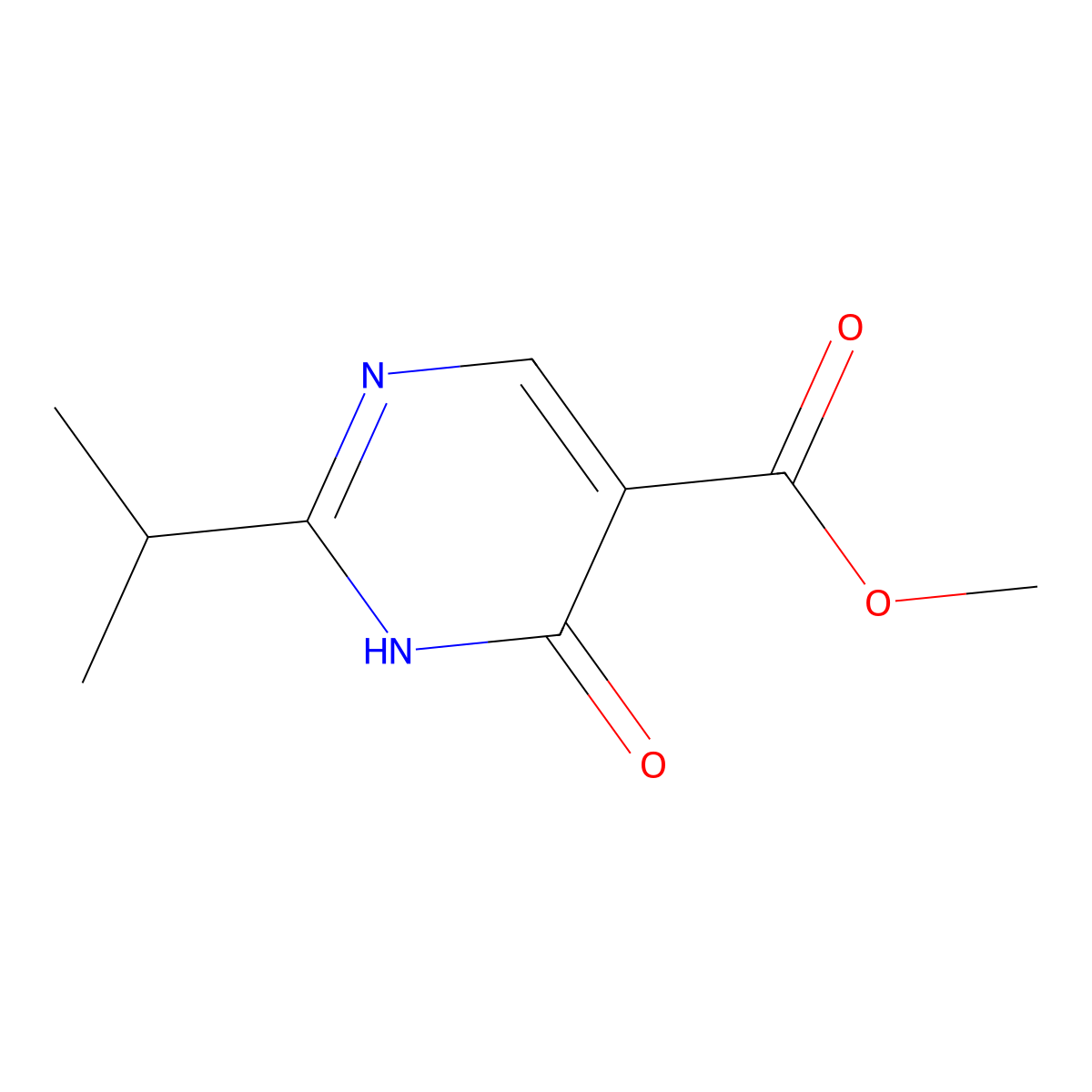 Methyl 4-hydroxy-2-(propan-2-yl)pyrimidine-5-carboxylate molecular structure, CAS 1239765-72-0