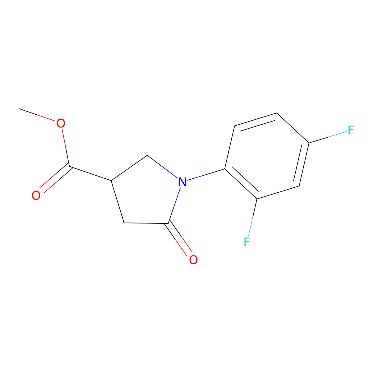 1-(2,4-Difluoro-phenyl)-5-oxo-pyrrolidine-3-carboxylic acid methyl ester molecular structure, CAS 1239766-16-5