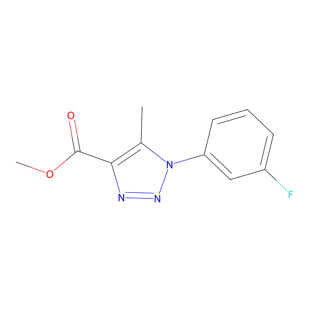 methyl 1-(3-fluorophenyl)-5-methyl-1H-1,2,3-triazole-4-carboxylate molecular structure, CAS 1239766-32-5