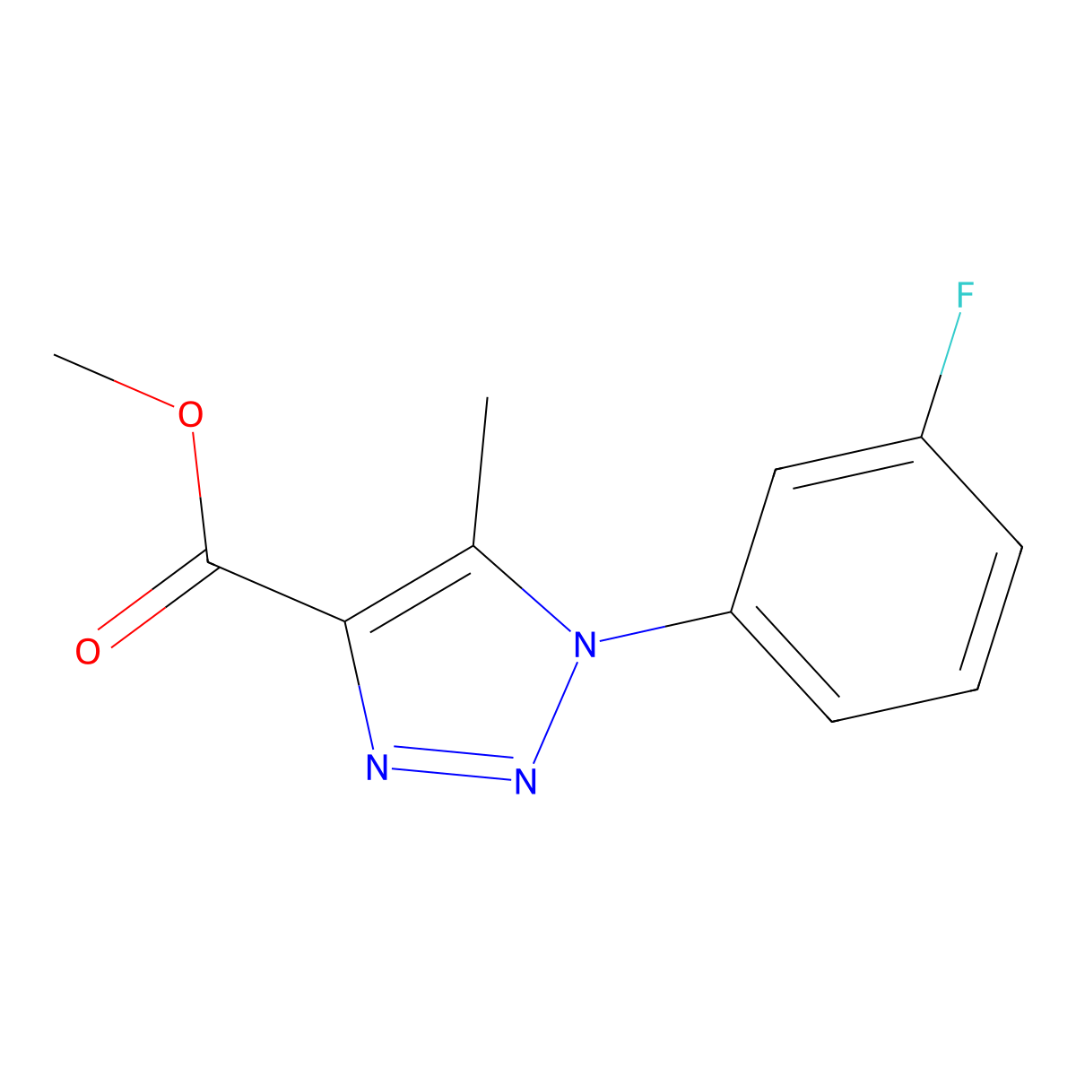 methyl 1-(3-fluorophenyl)-5-methyl-1H-1,2,3-triazole-4-carboxylate molecular structure, CAS 1239766-32-5
