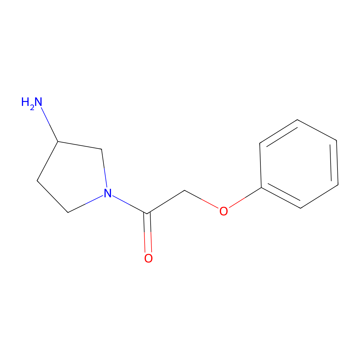 1-(3-Aminopyrrolidin-1-yl)-2-phenoxyethan-1-one molecular structure, CAS 1239768-28-5