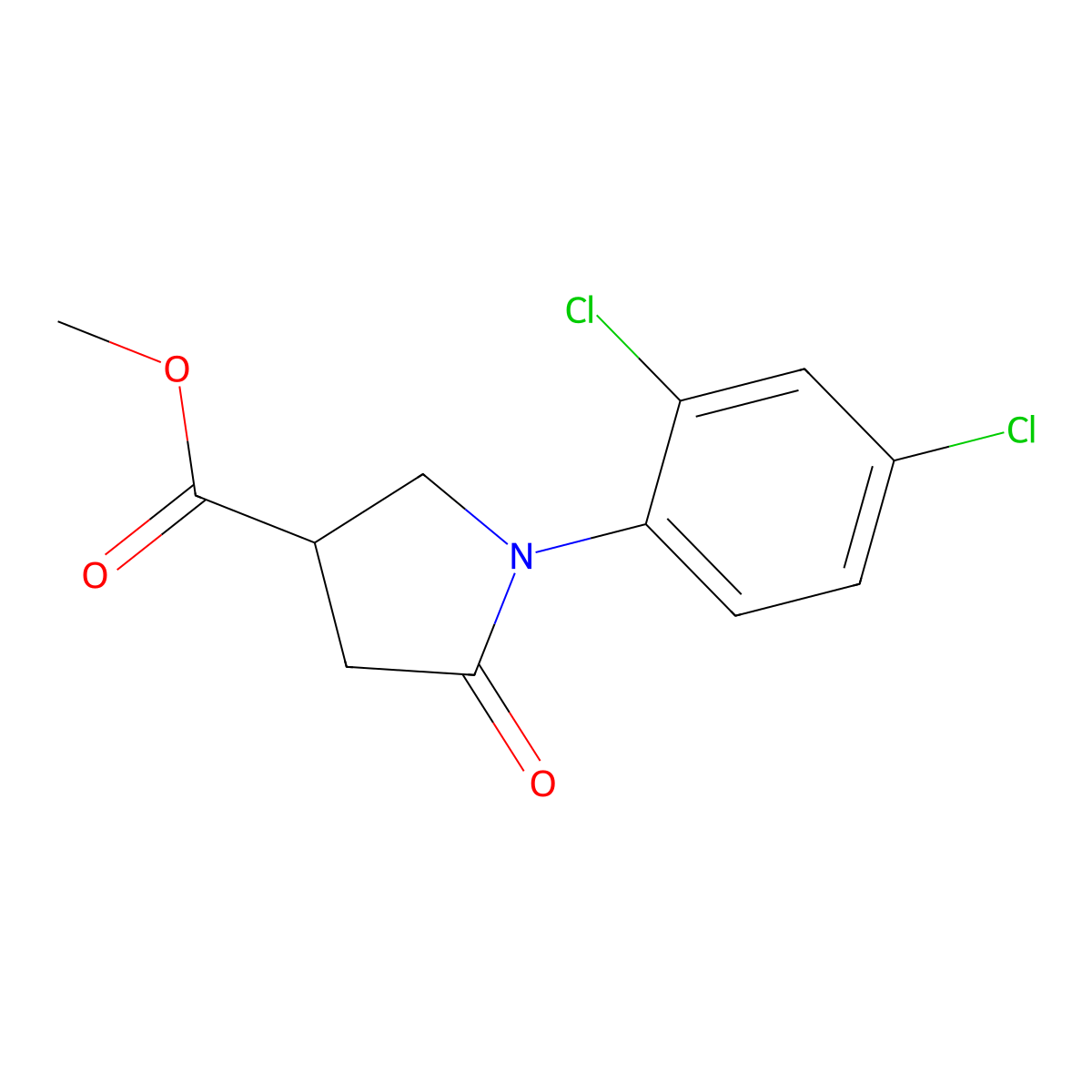 1-(2,4-Dichloro-phenyl)-5-oxo-pyrrolidine-3-carboxylic acid methyl ester molecular structure, CAS 1239769-46-0