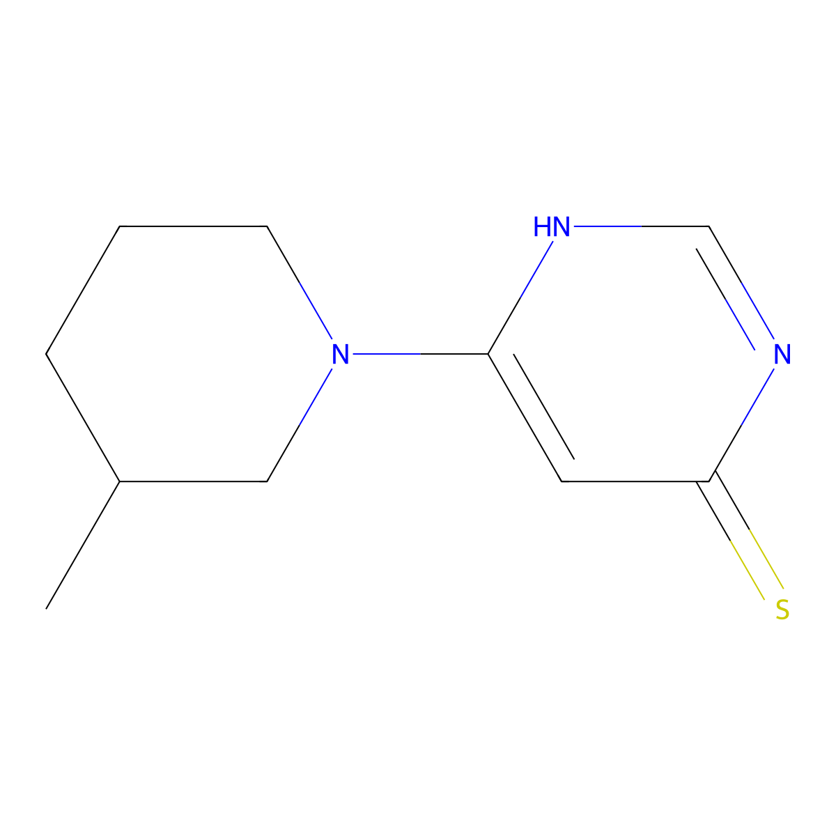 6-(3-methylpiperidin-1-yl)pyrimidine-4(3H)-thione molecular structure, CAS 1239770-63-8