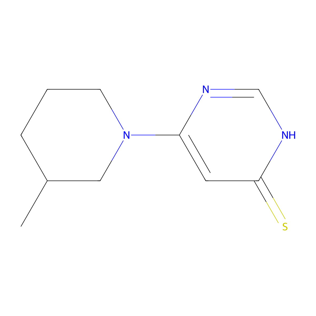 6-(3-methylpiperidin-1-yl)pyrimidine-4(3H)-thione molecular structure, CAS 1239770-63-8