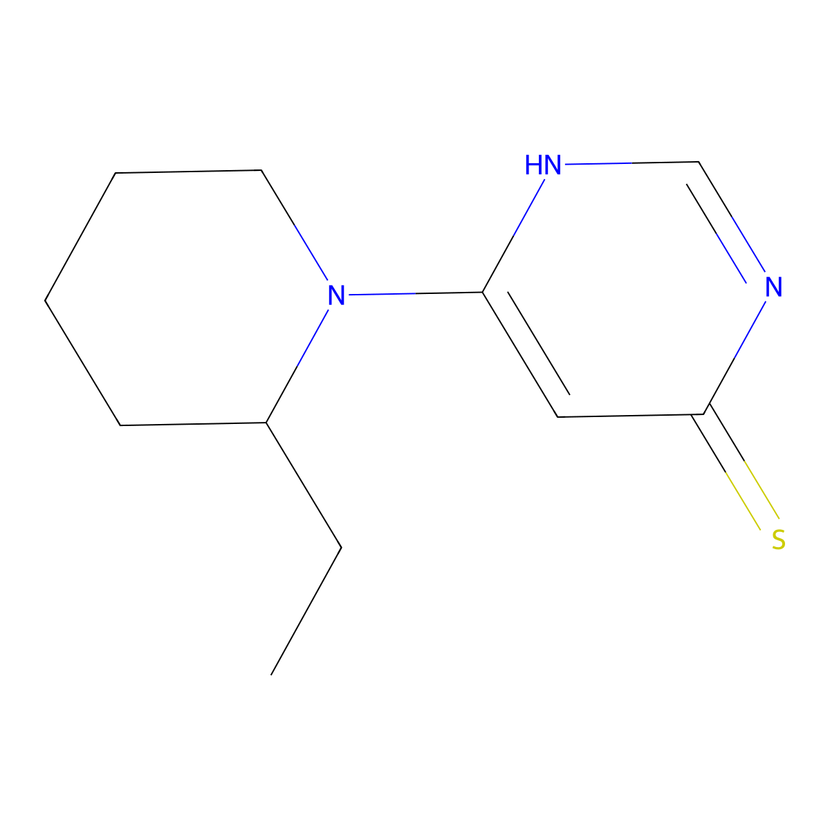 6-(2-ethylpiperidin-1-yl)pyrimidine-4(3H)-thione molecular structure, CAS 1239770-68-3