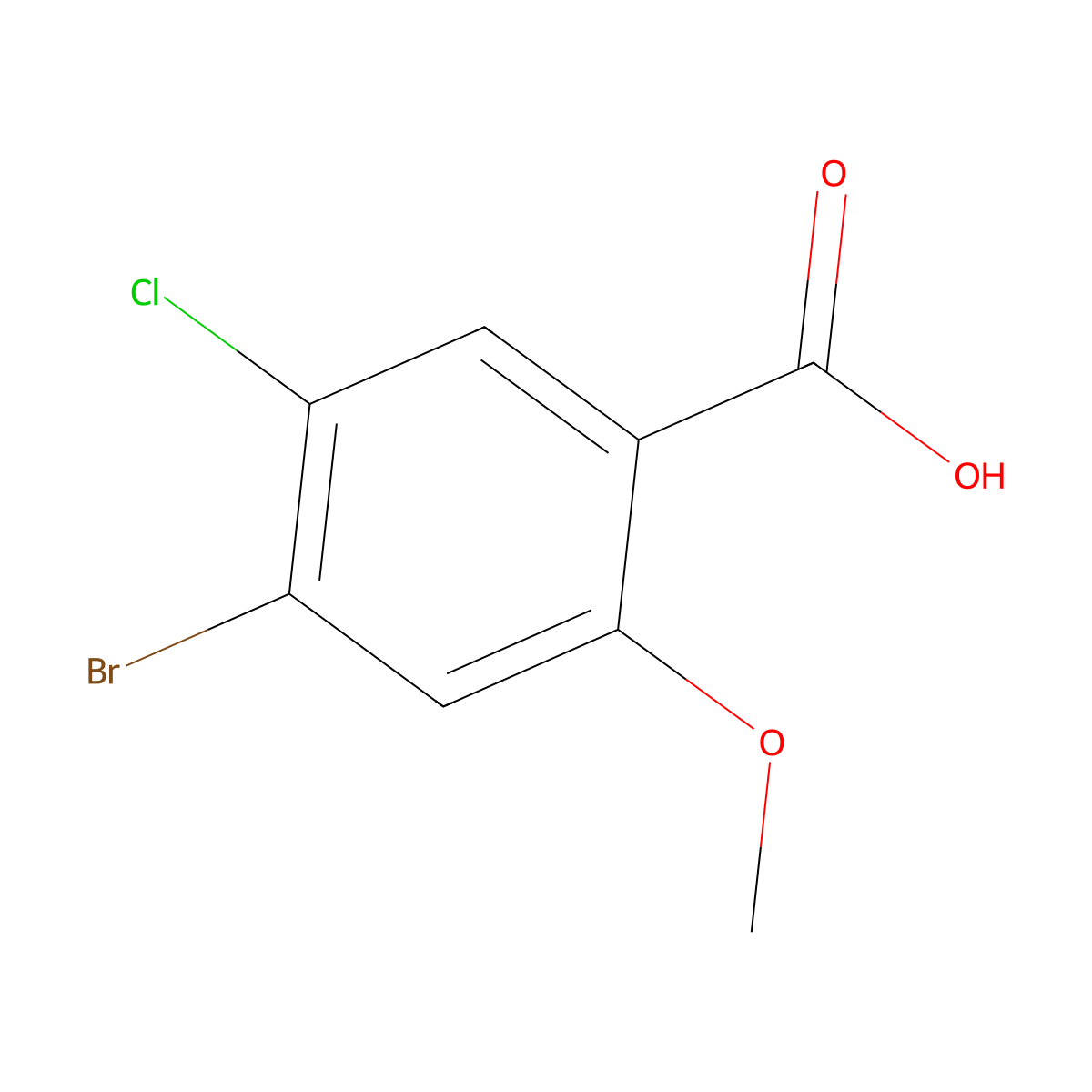 4-Bromo-5-chloro-2-methoxybenzoic acid molecular structure, CAS 1239770-84-3