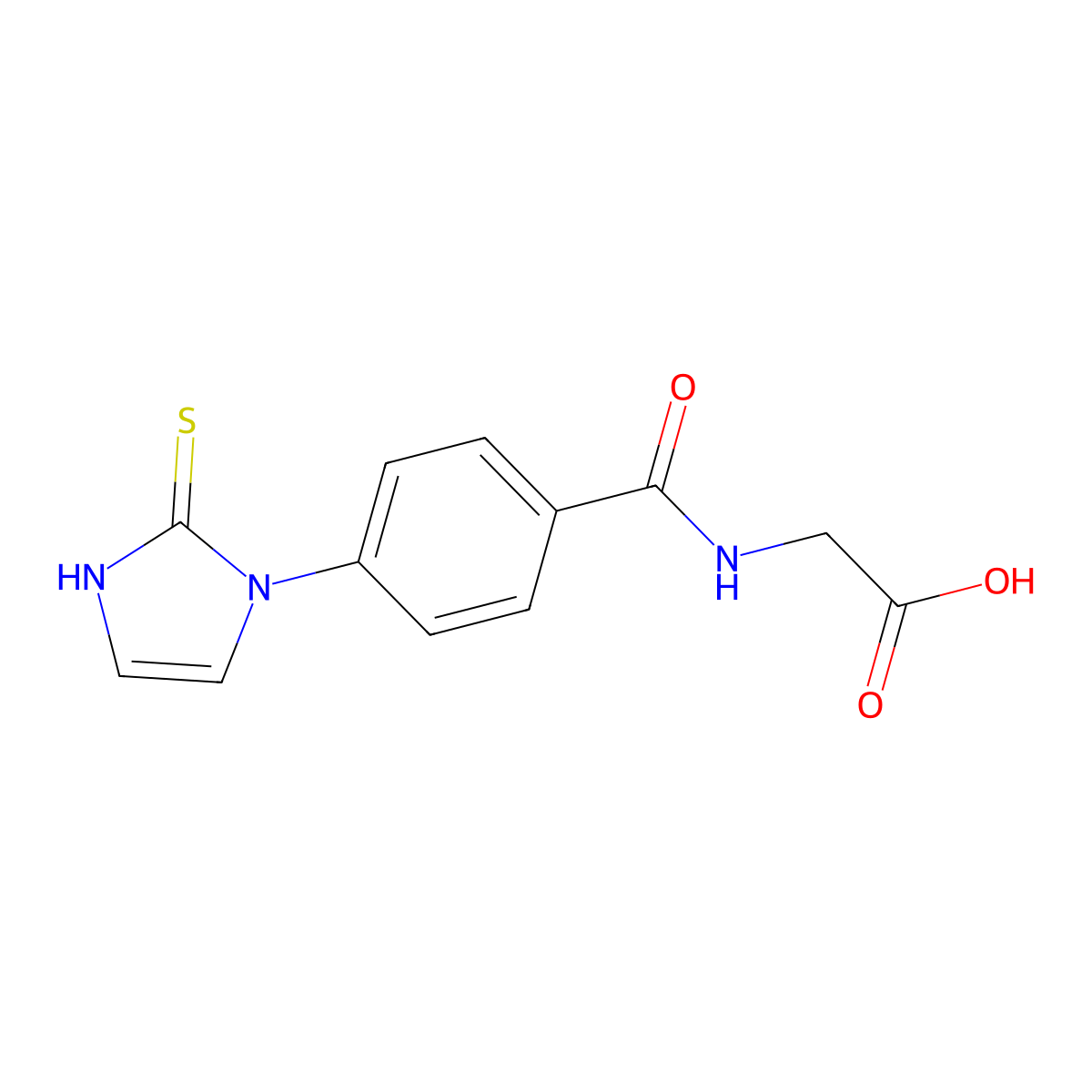 N-{[4-(2-thioxo-2,3-dihydro-1H-imidazol-1-yl)phenyl]carbonyl}glycine molecular structure, CAS 1239770-88-7