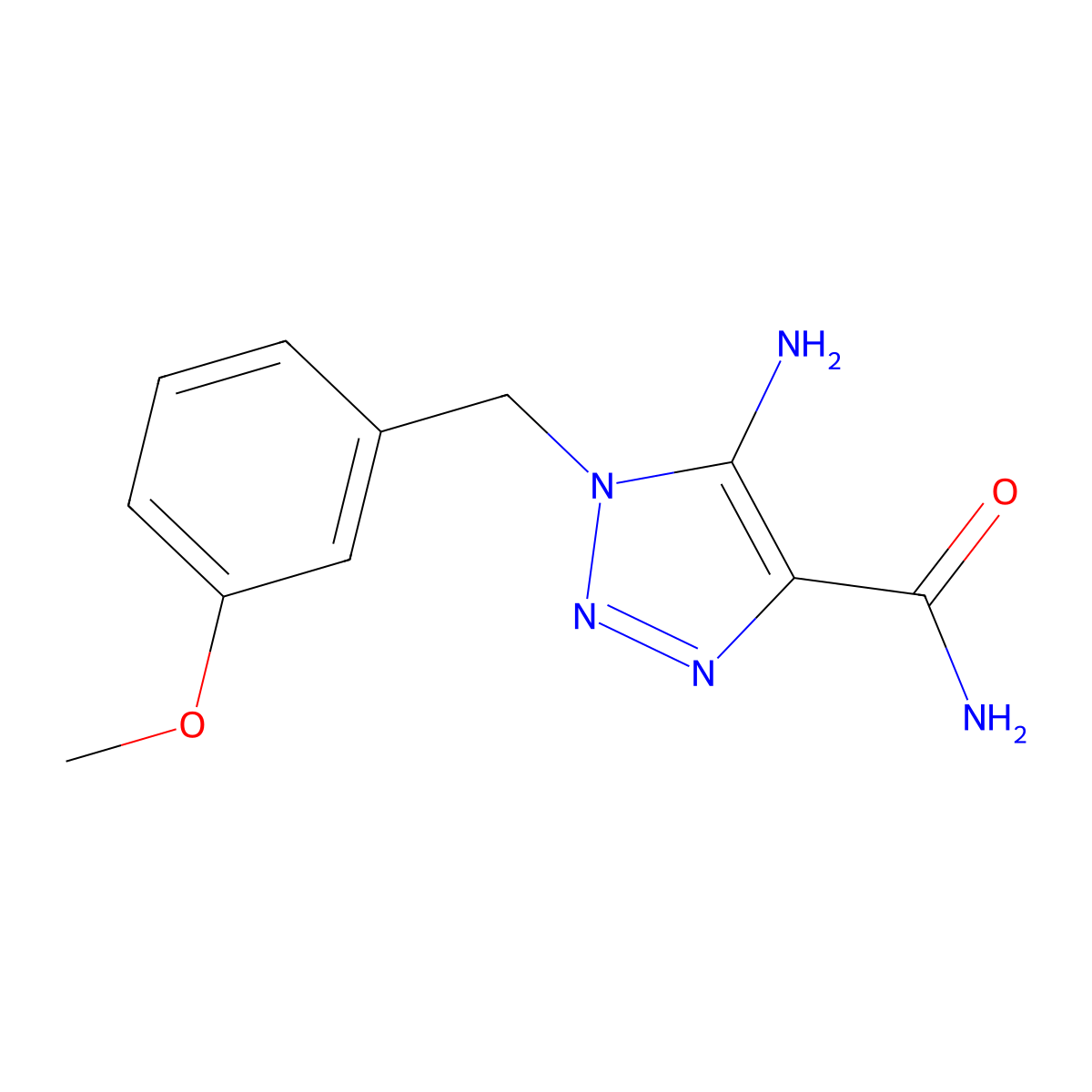 5-amino-1-(3-methoxybenzyl)-1H-1,2,3-triazole-4-carboxamide molecular structure, CAS 1239770-93-4