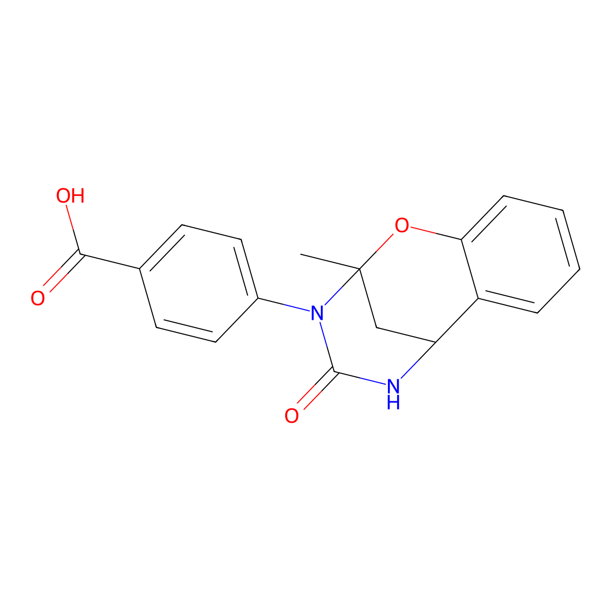 4-(2-methyl-4-oxo-5,6-dihydro-2H-2,6-methano-1,3,5-benzoxadiazocin-3(4H)-yl)benzoic acid molecular structure, CAS 1239771-22-2