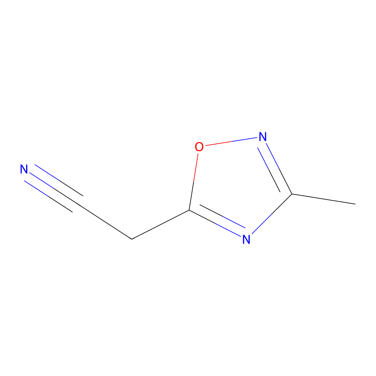 (3-Methyl-1,2,4-oxadiazol-5-yl)acetonitrile molecular structure, CAS 1239771-67-5
