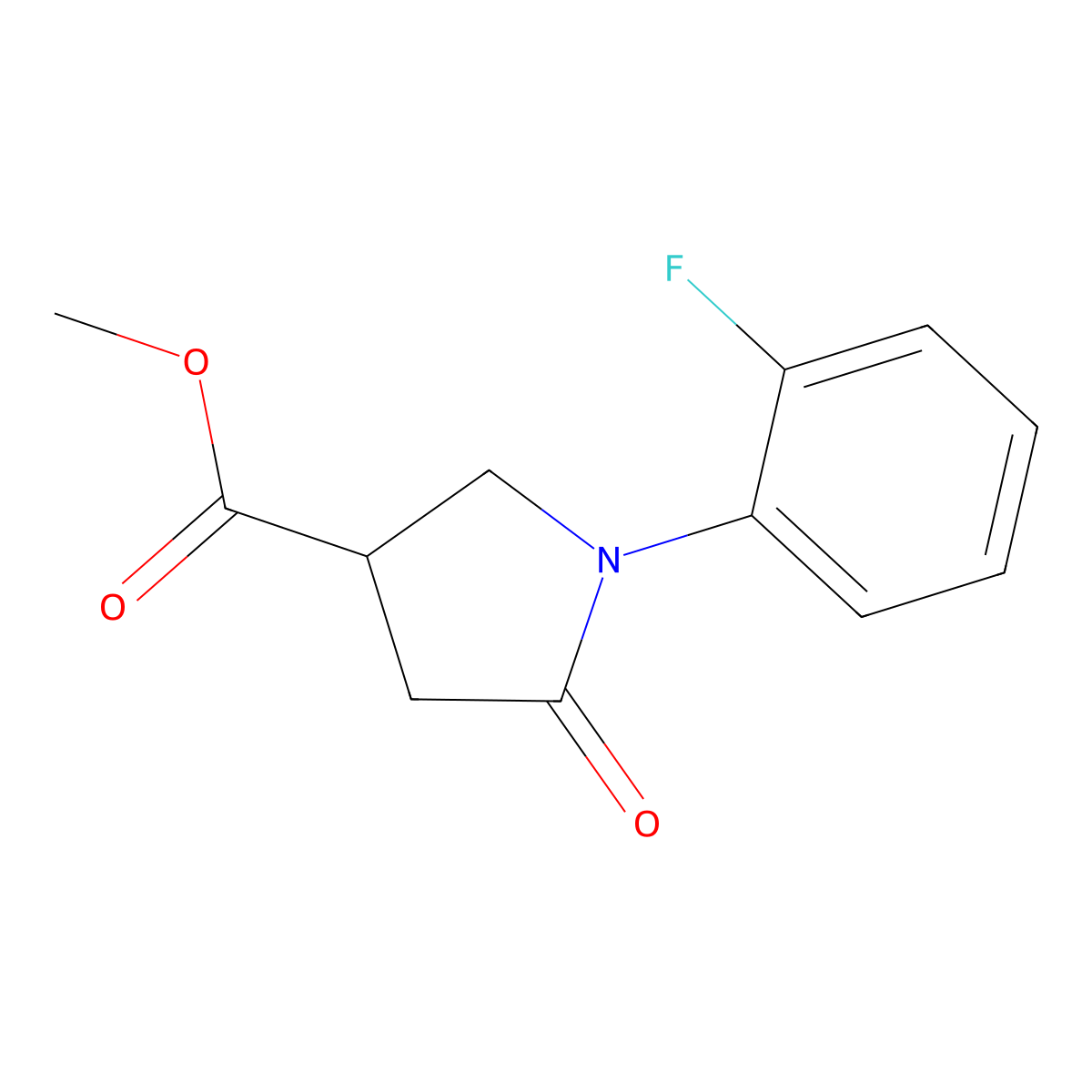 Methyl 1-(2-fluorophenyl)-5-oxopyrrolidine-3-carboxylate molecular structure, CAS 1239772-19-0
