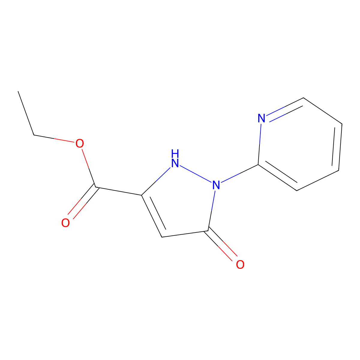 Ethyl 5-hydroxy-1-(pyridin-2-yl)-1H-pyrazole-3-carboxylate molecular structure, CAS 1239772-37-2