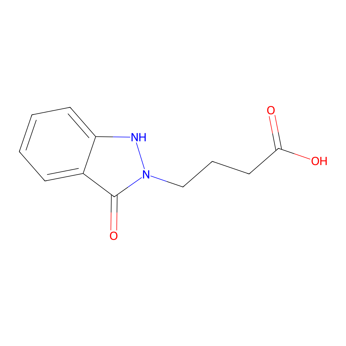 4-(3-oxo-1,3-dihydro-2H-indazol-2-yl)butanoic acid molecular structure, CAS 1239772-84-9