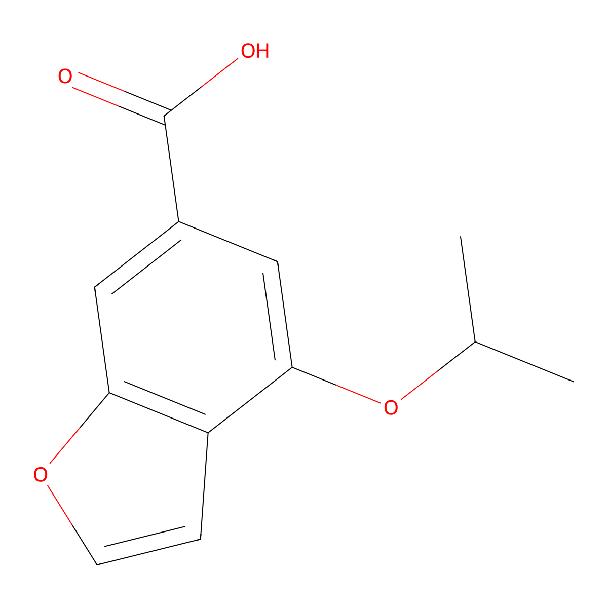 4-Isopropoxy-1-benzofuran-6-carboxylic acid molecular structure, CAS 1239773-74-0