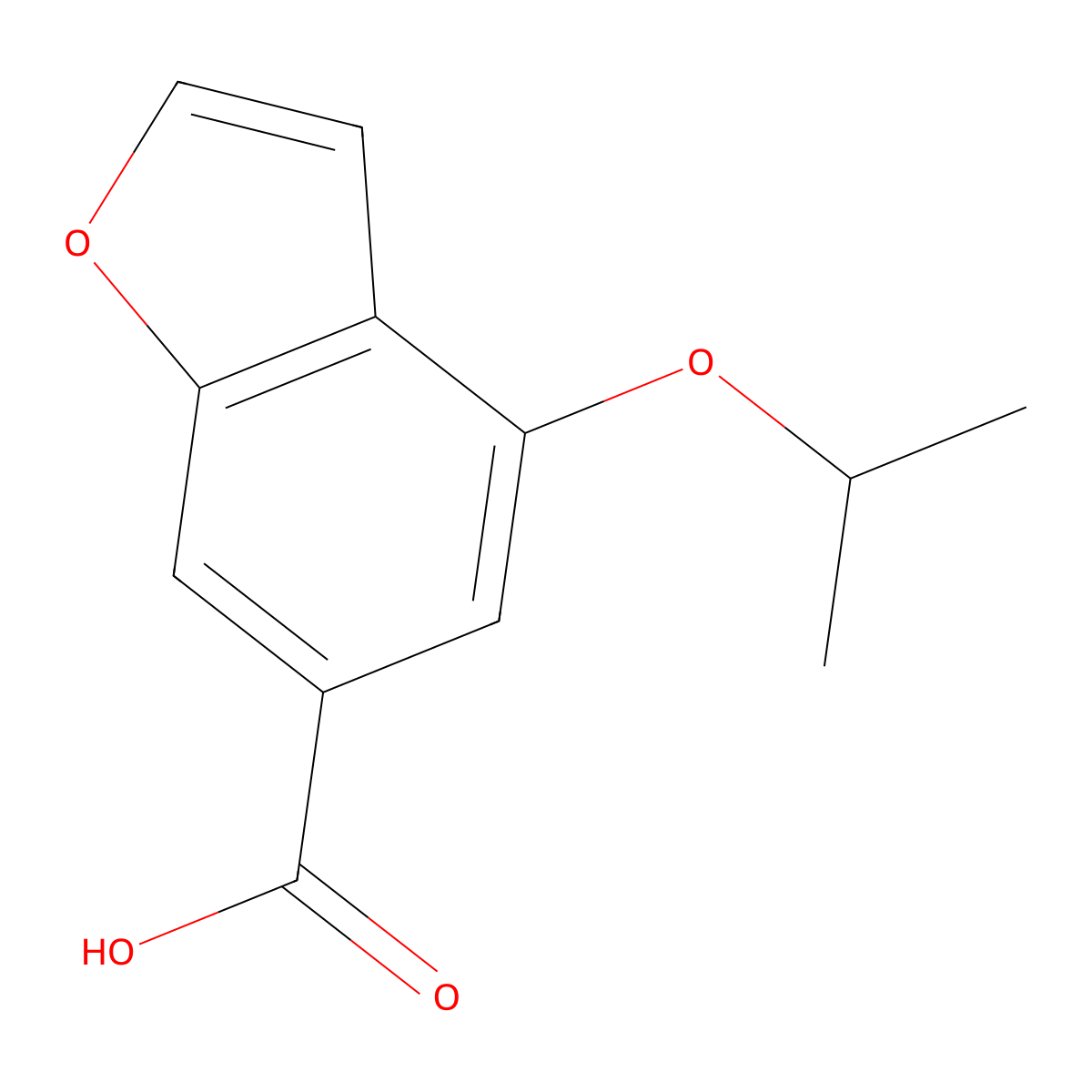 4-Isopropoxy-1-benzofuran-6-carboxylic acid molecular structure, CAS 1239773-74-0