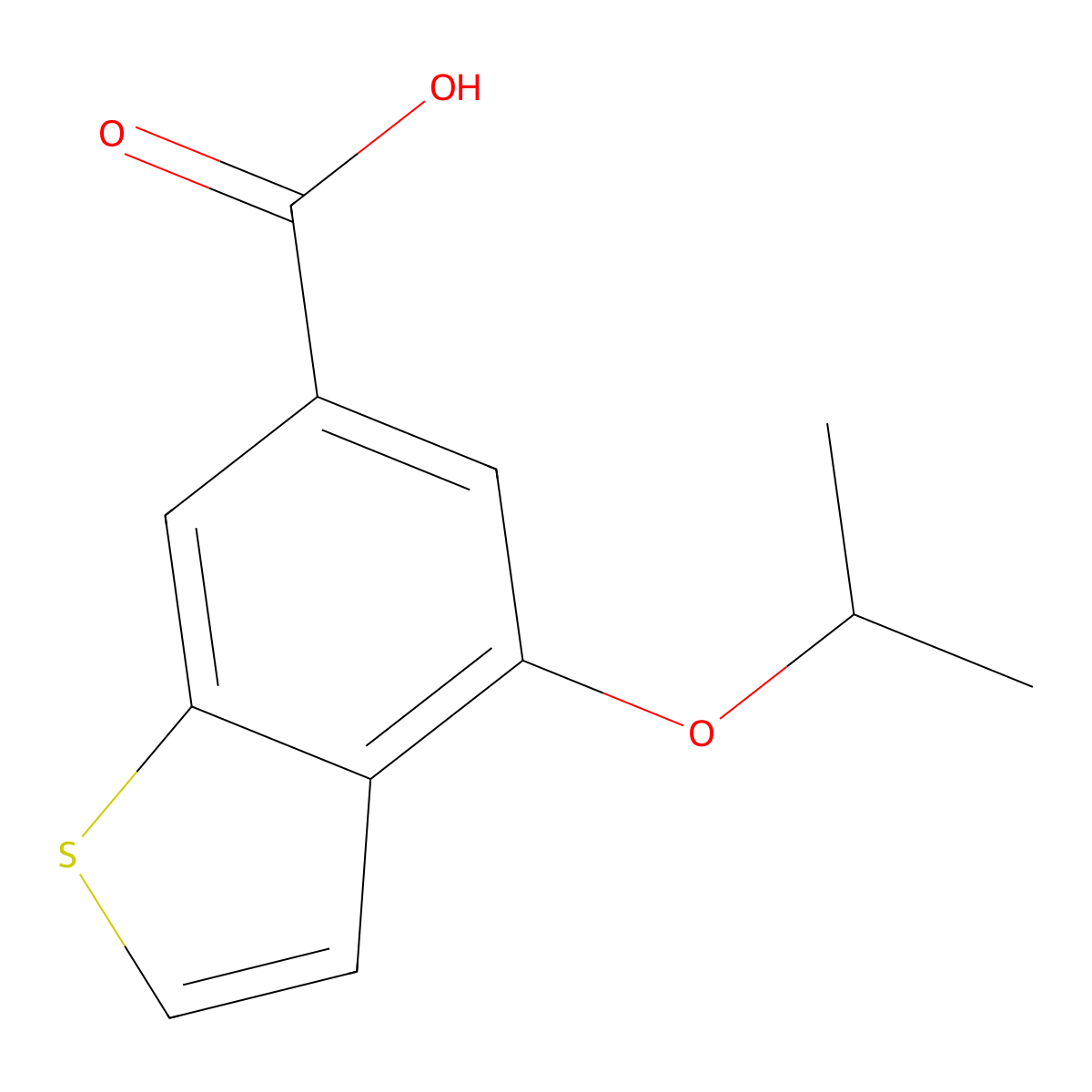 4-Isopropoxybenzo[b]thiophene-6-carboxylic acid molecular structure, CAS 1239773-82-0