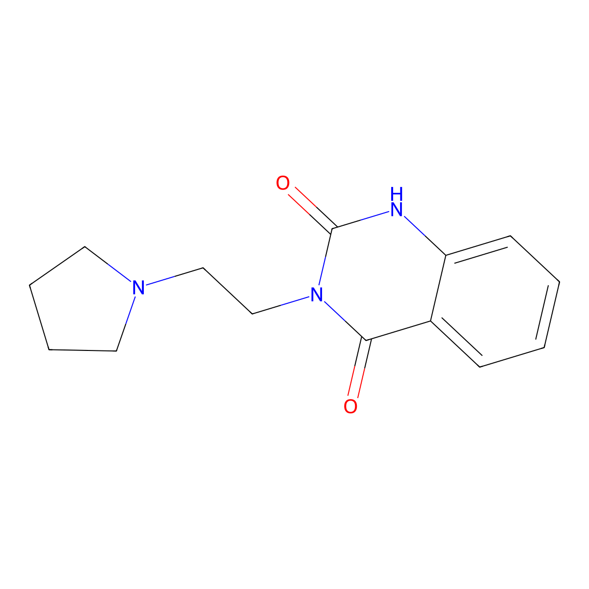 3-[2-(1-pyrrolidinyl)ethyl]-2,4(1H,3H)-quinazolinedione molecular structure, CAS 1239775-42-8