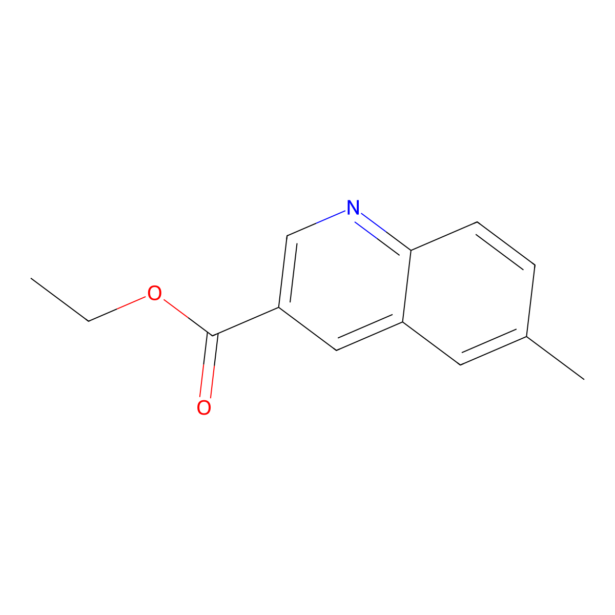 3-Quinolinecarboxylic acid, 6-methyl-, ethyl ester molecular structure, CAS 1239775-53-1