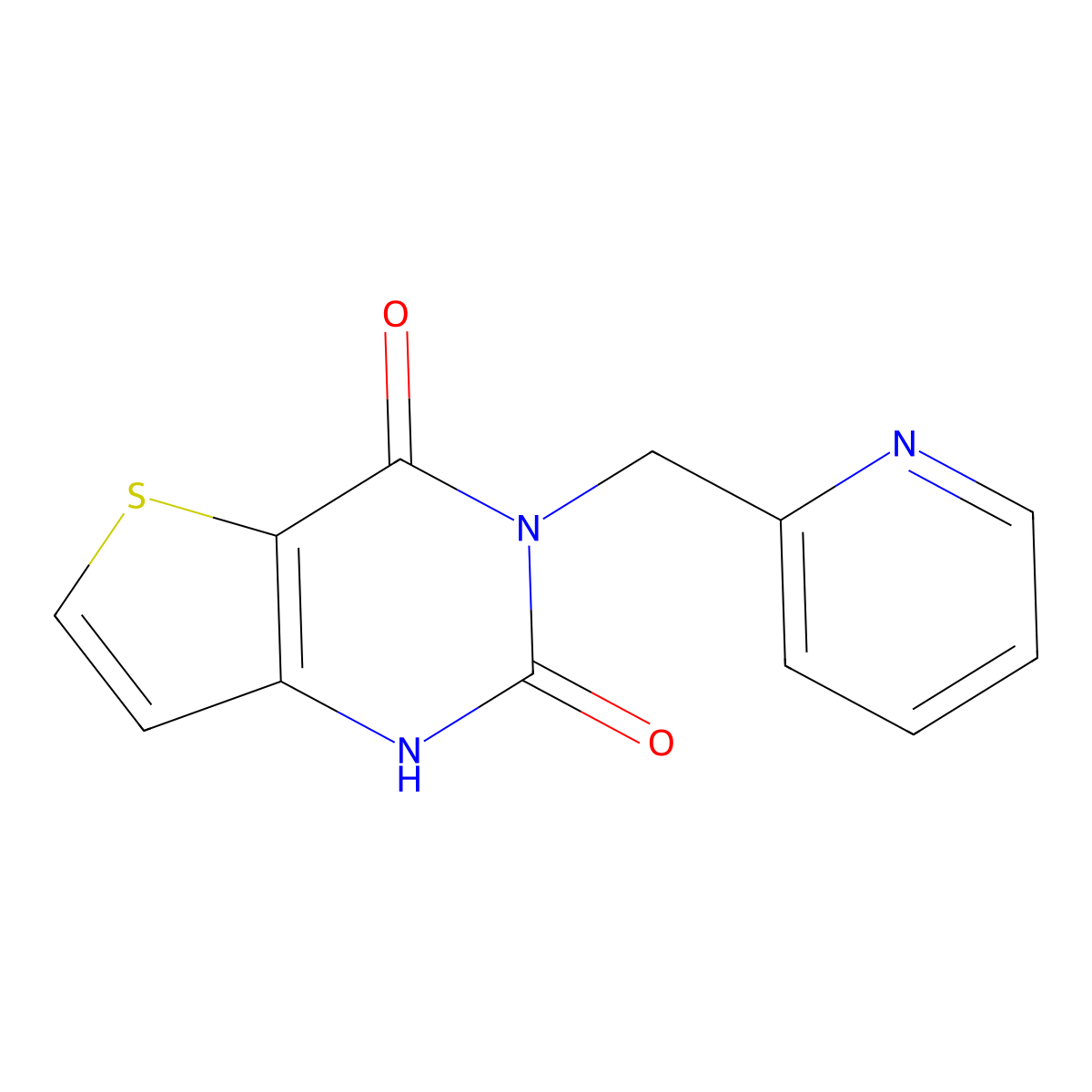 3-[(pyridin-2-yl)methyl]-1H,2H,3H,4H-thieno[3,2-d]pyrimidine-2,4-dione molecular structure, CAS 1239779-72-6