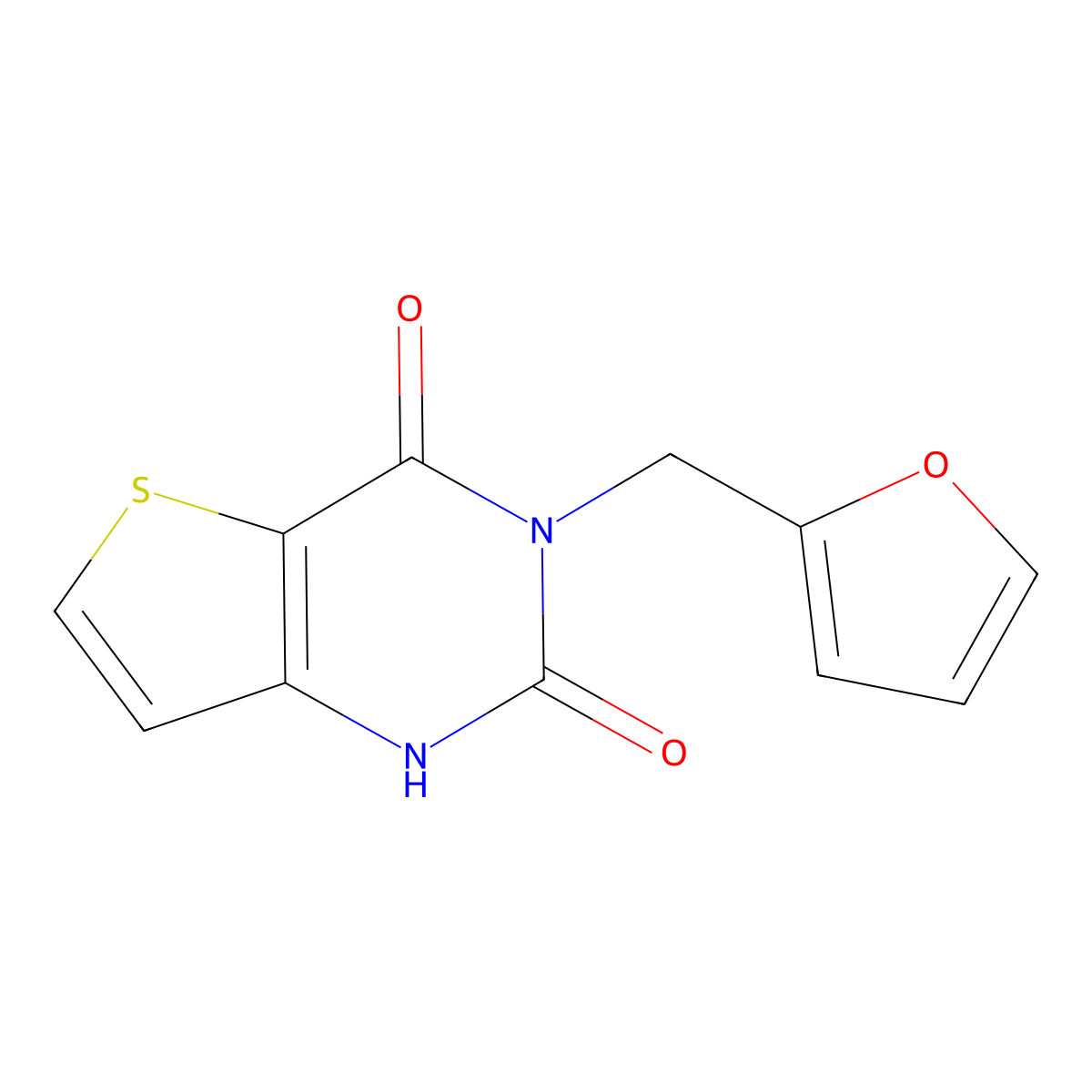 3-(2-furylmethyl)thieno[3,2-d]pyrimidine-2,4(1H,3H)-dione molecular structure, CAS 1239779-75-9