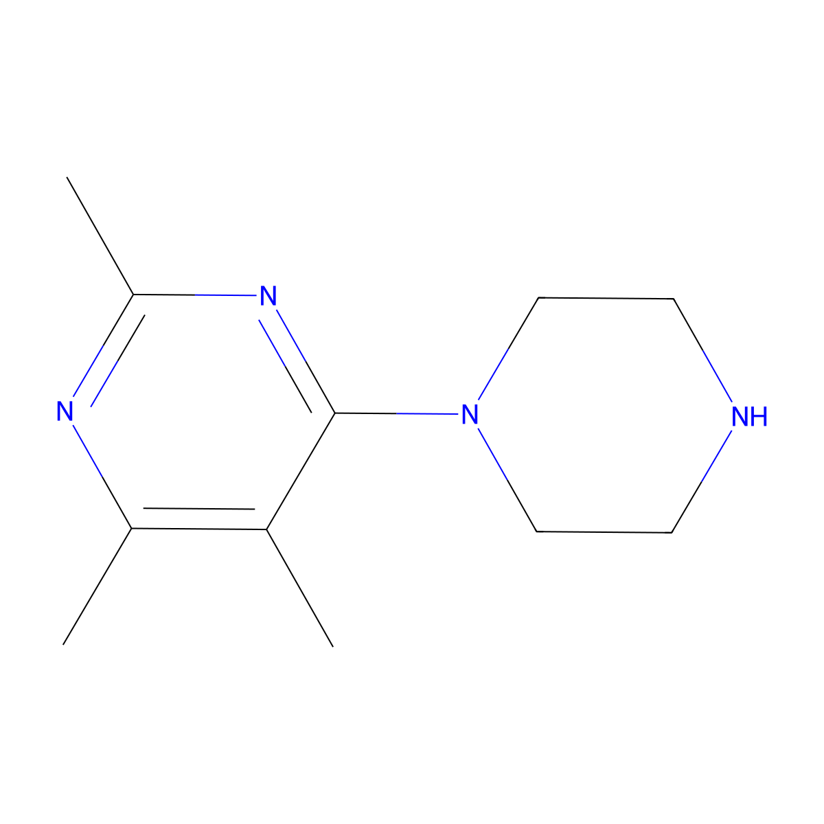 2,4,5-Trimethyl-6-piperazin-1-yl-pyrimidine molecular structure, CAS 1239780-21-2