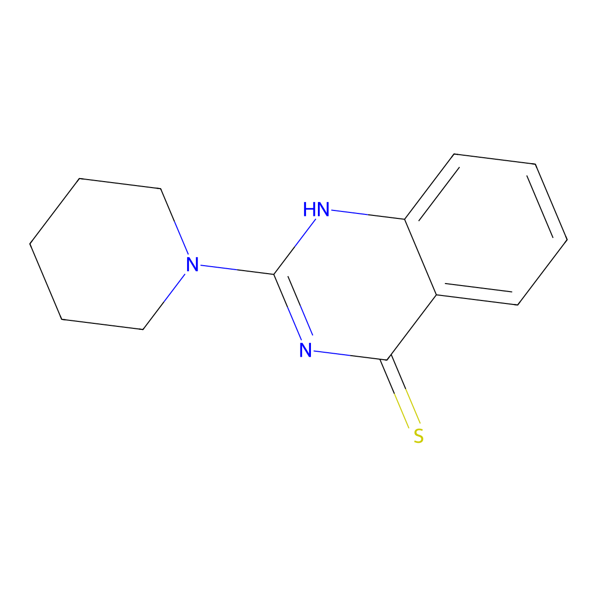 2-(piperidin-1-yl)quinazoline-4(3H)-thione molecular structure, CAS 1239784-59-8