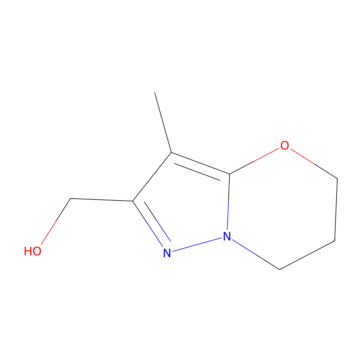 (3-Methyl-6,7-dihydro-5H-pyrazolo[5,1-b][1,3]oxazin-2-yl)methanol molecular structure, CAS 1239784-98-5