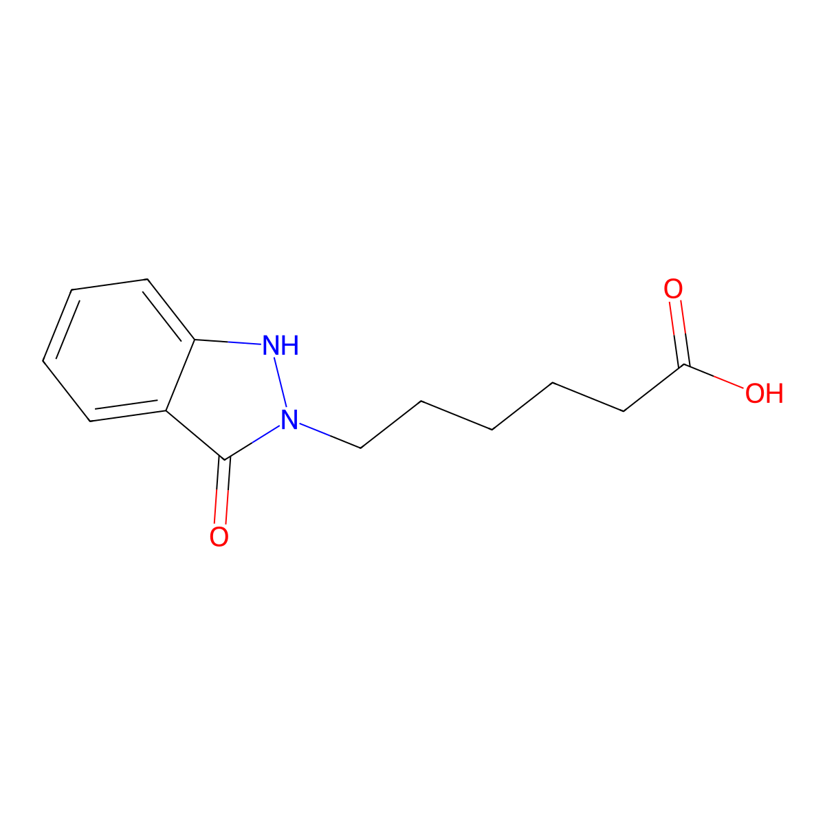 6-(3-oxo-1,3-dihydro-2H-indazol-2-yl)hexanoic acid molecular structure, CAS 1239785-91-1
