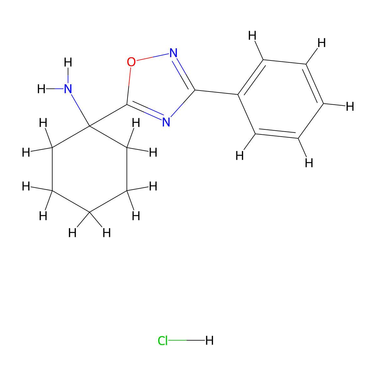 [1-(3-Phenyl-1,2,4-oxadiazol-5-yl)cyclohexyl]amine hydrochloride molecular structure, CAS 1239785-99-9