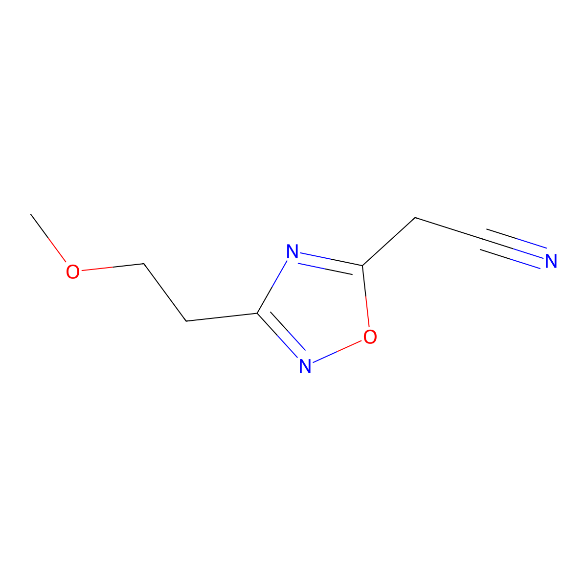 2-(3-(2-Methoxyethyl)-1,2,4-oxadiazol-5-yl)acetonitrile molecular structure, CAS 1239787-14-4
