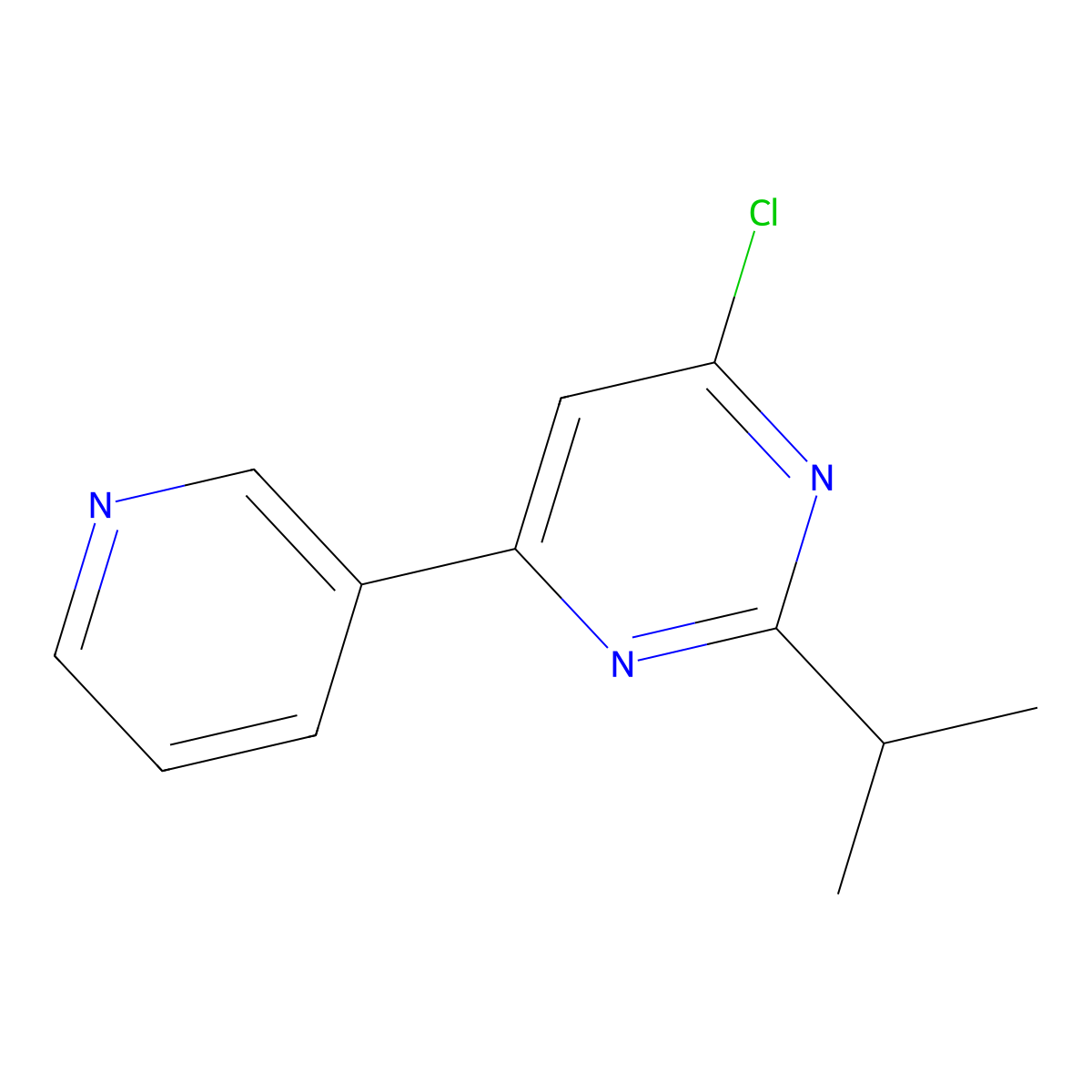 4-Chloro-2-(iso-propyl)-6-(pyridin-3-yl)pyrimidine molecular structure, CAS 1239787-31-5