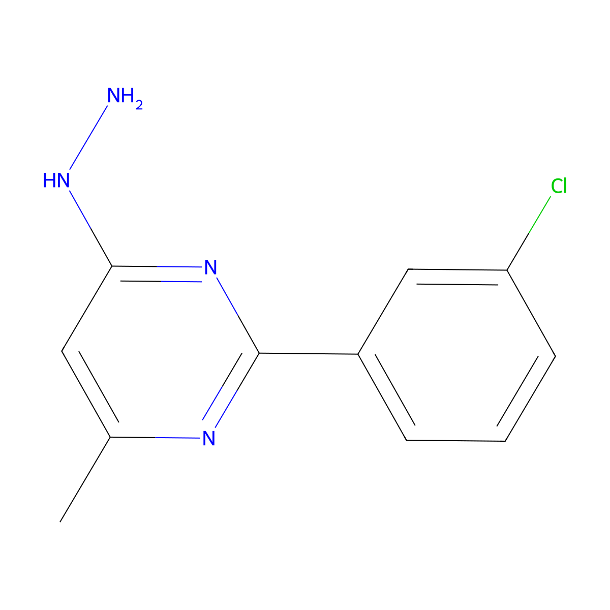 2-(3-Chlorophenyl)-4-hydrazinyl-6-methylpyrimidine molecular structure, CAS 1239787-57-5