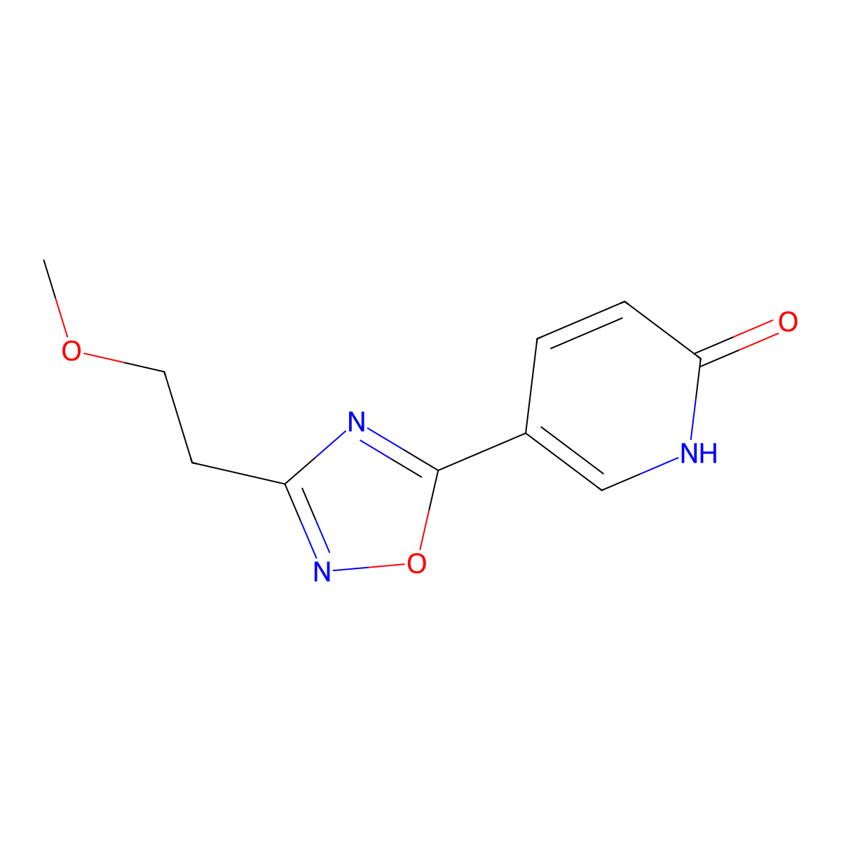 5-[3-(2-methoxyethyl)-1,2,4-oxadiazol-5-yl]pyridin-2(1H)-one molecular structure, CAS 1239787-62-2