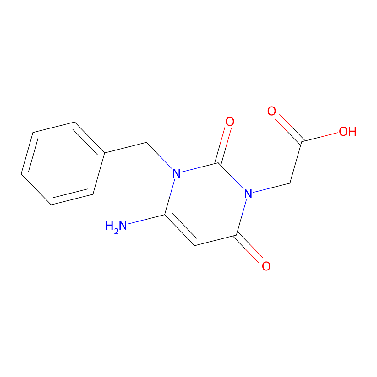 2-(4-Amino-3-benzyl-2,6-dioxo-3,6-dihydropyrimidin-1(2h)-yl)acetic acid molecular structure, CAS 1239788-14-7