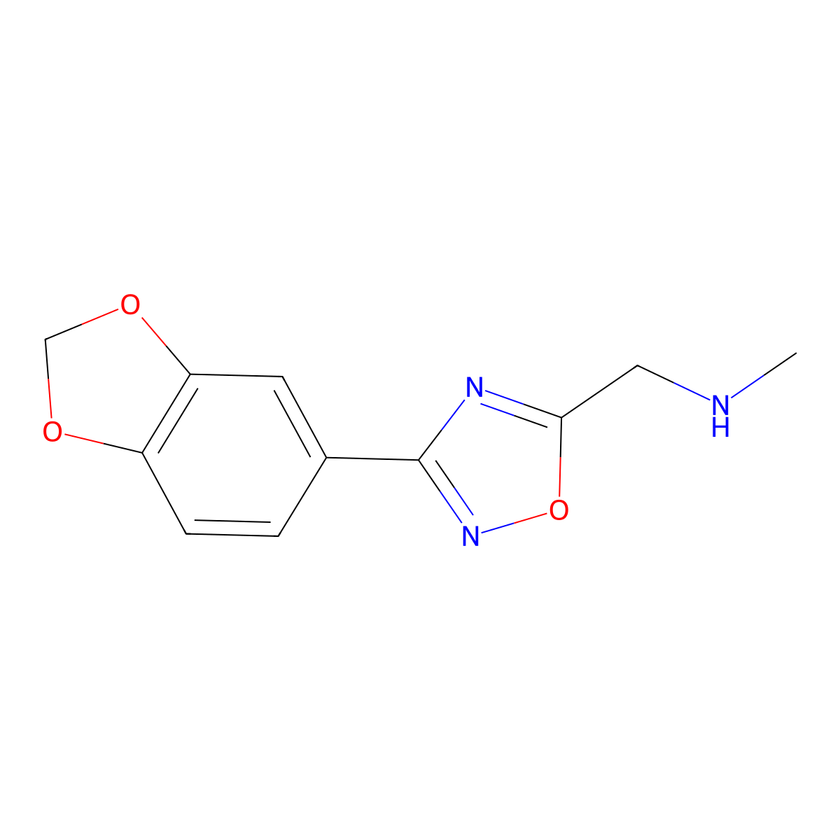 {[3-(2H-1,3-Benzodioxol-5-YL)-1,2,4-oxadiazol-5-YL]methyl}(methyl)amine molecular structure, CAS 1239788-67-0